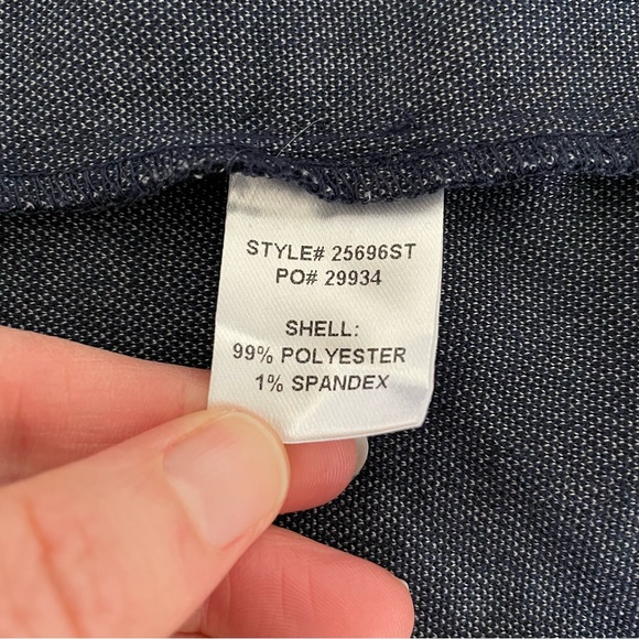 Skies Are Blue Ruched Sleeve Rib Knit Blazer Navy Size XL - Picture 8 of 10